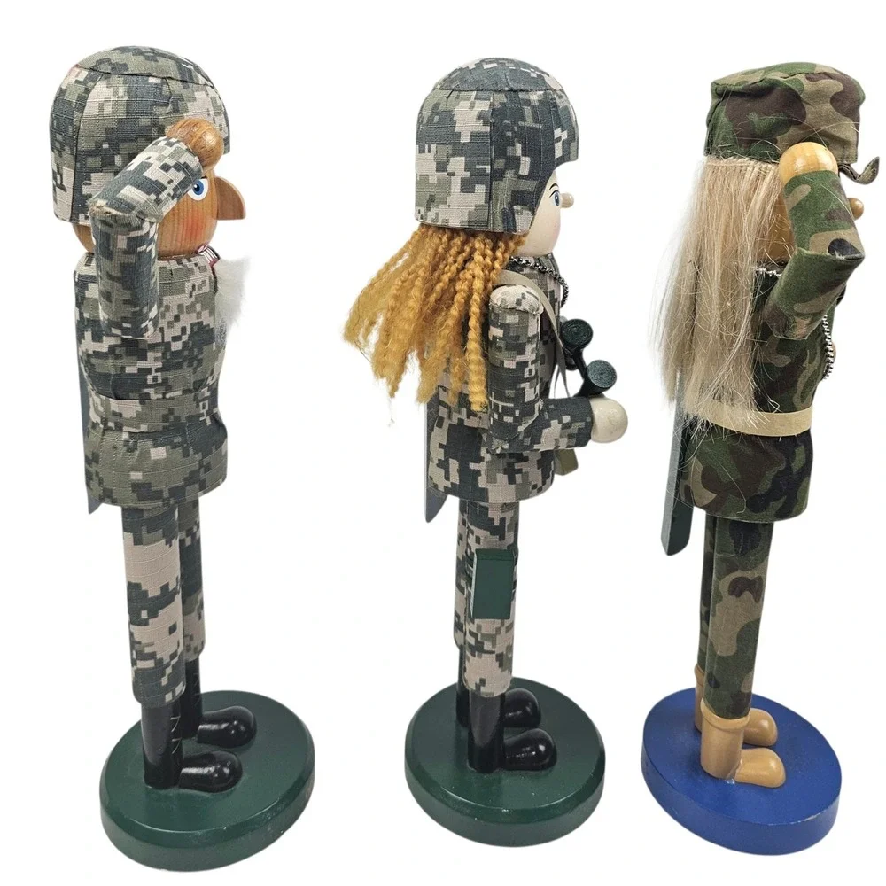 Target Military Nutcracker Set 2011 2012 Camouflage Soldier Figures Lot of 3
